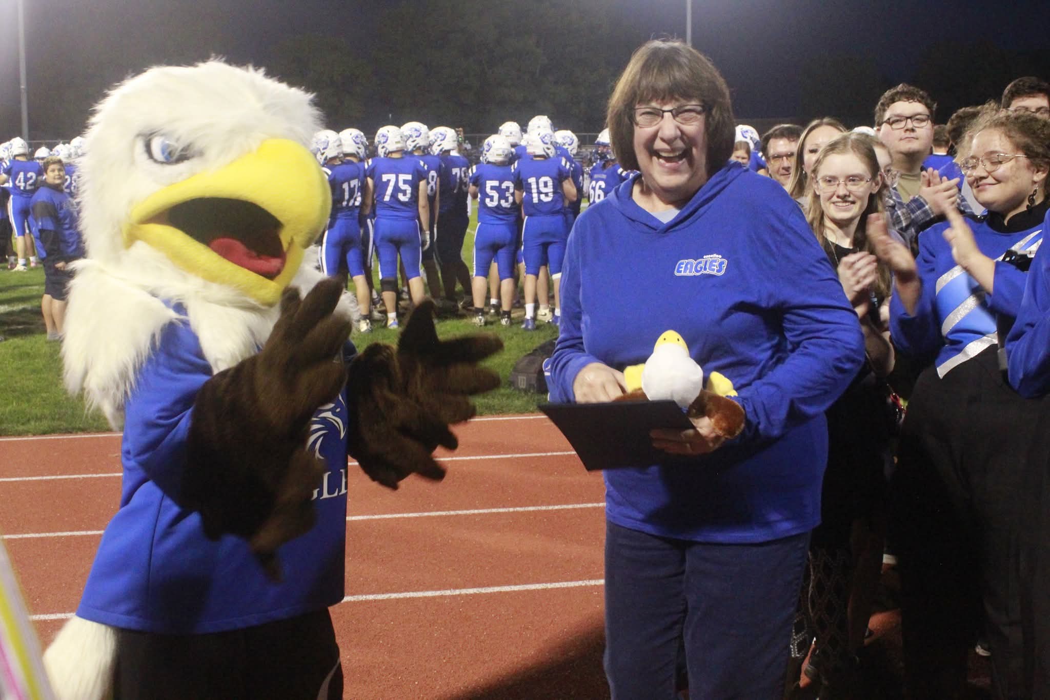 Chance the Eagle and our first student mascot